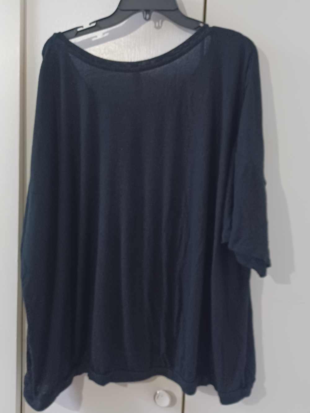 Cacique Black Sleep Top with Pink Trim - Picture 3 of 3